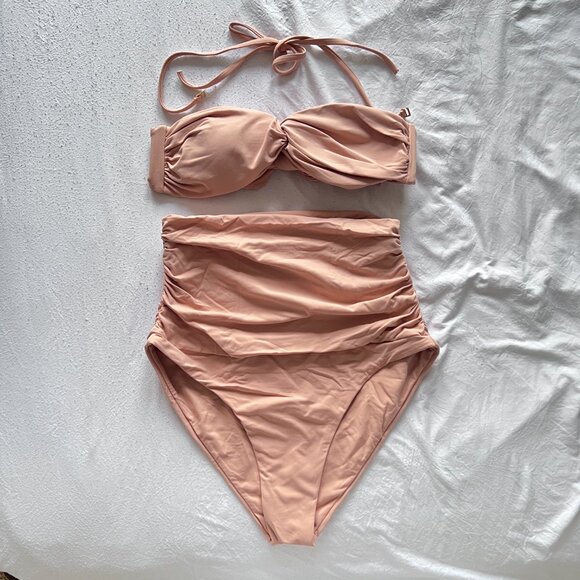Melissa Odabash Lyon Tan High Waisted Bandeau Bikini - Picture 5 of 10